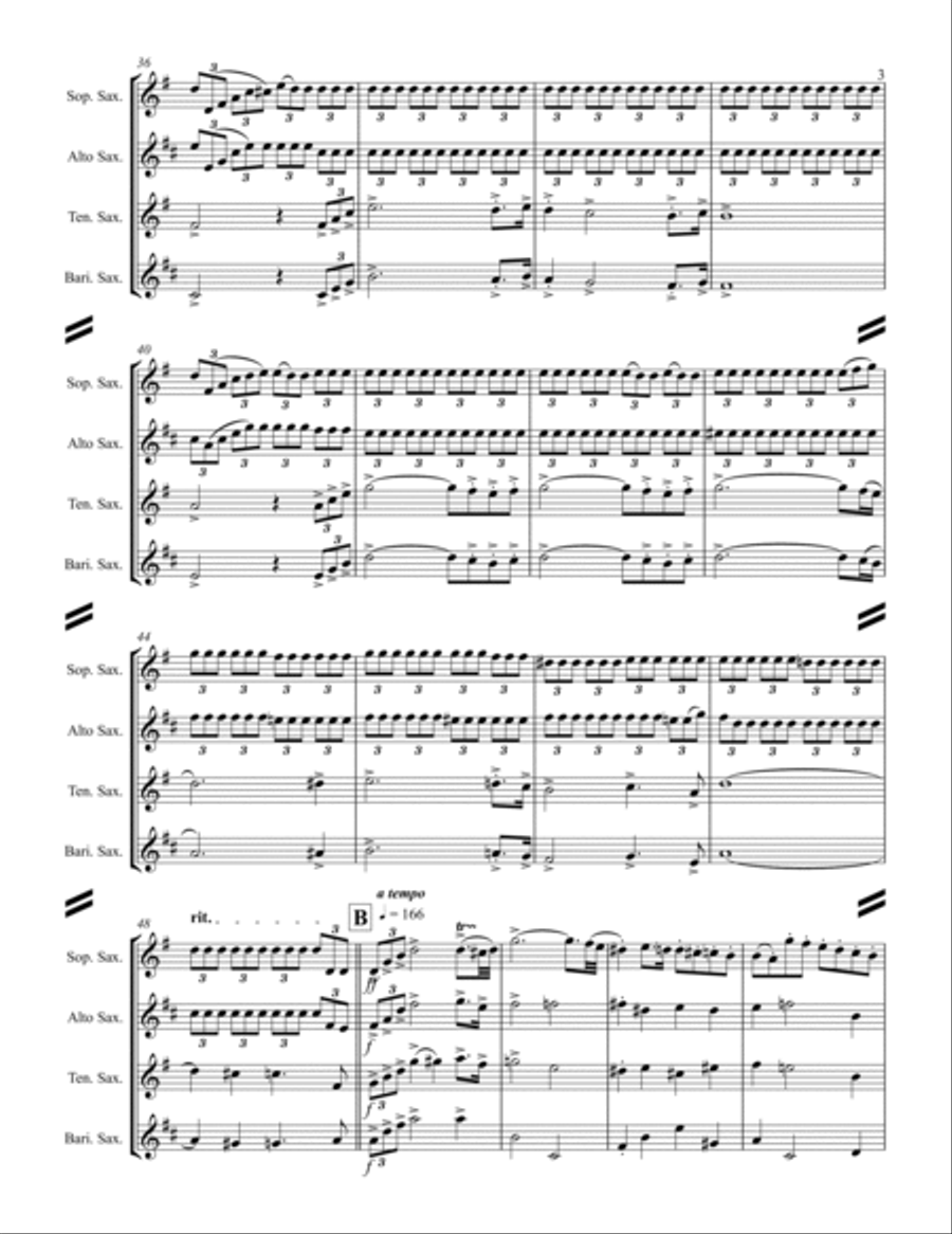 Lohengrin – Prelude to Act III (for Saxophone Quartet SATB) Saxophone Quartet scores gallery preview page 4