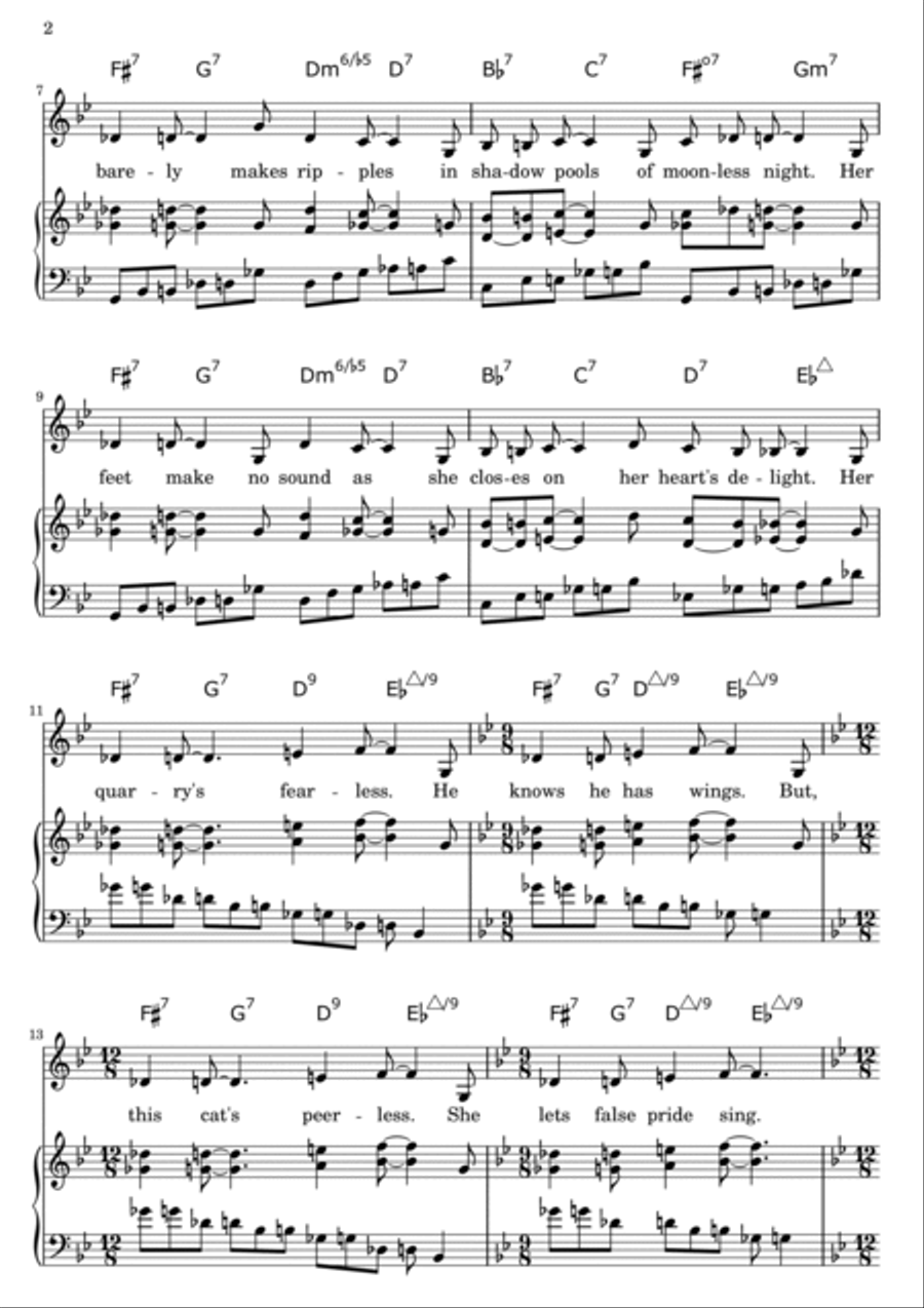 The Black Cat For Vocal and Piano Accompaniment Voice scores gallery preview page 2