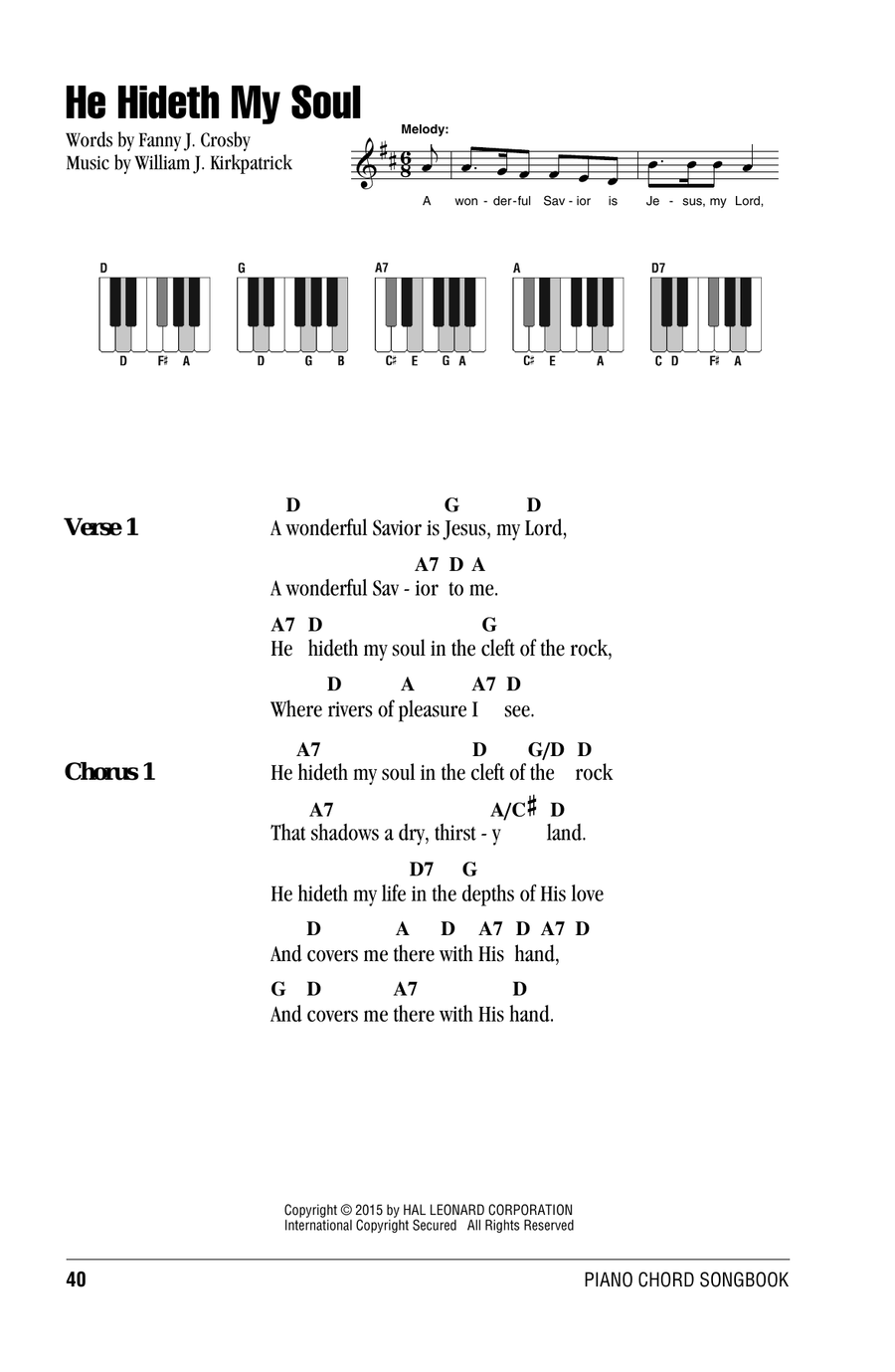 He Hideth My Soul Piano scores gallery preview page 1