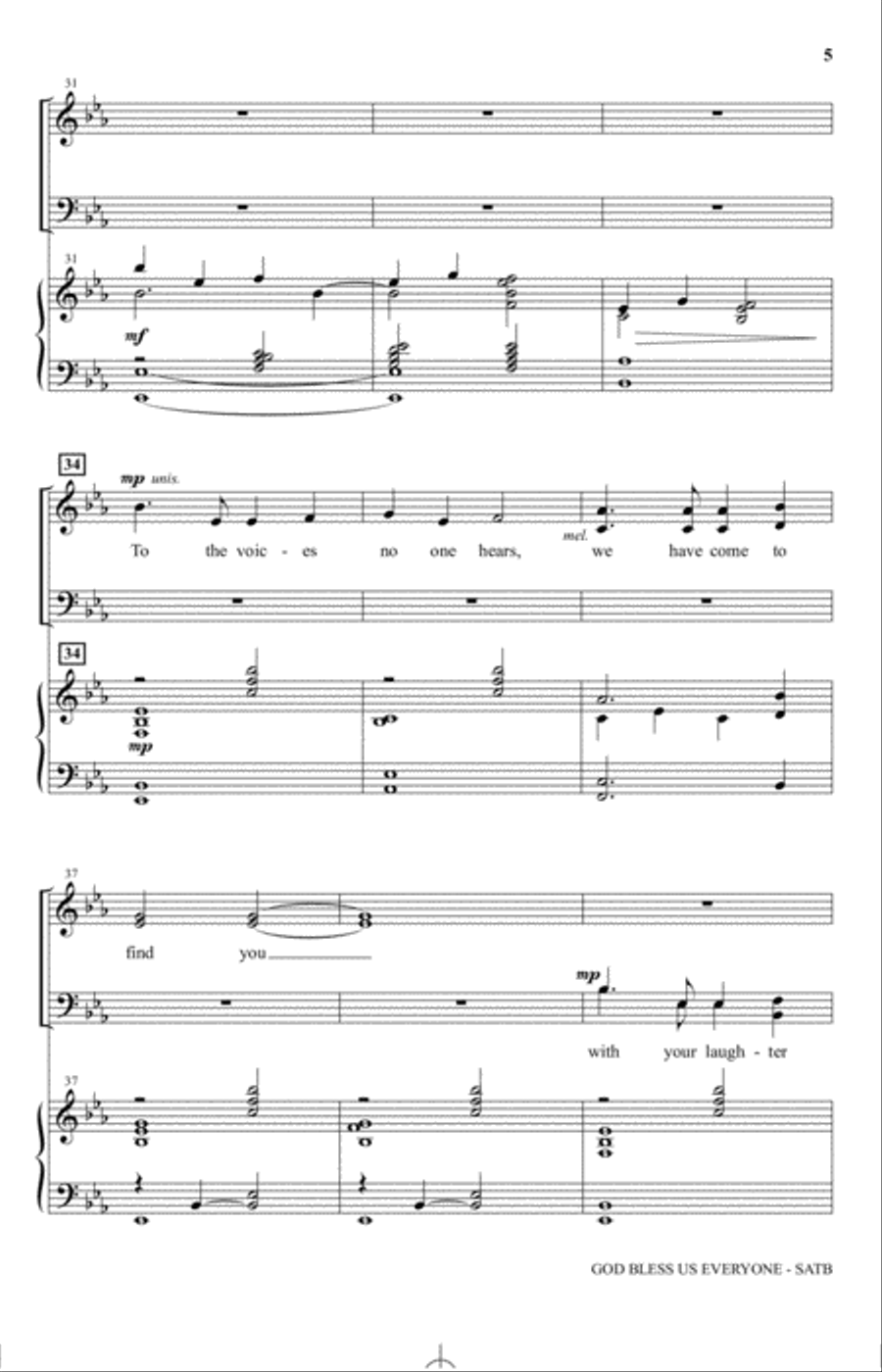 God Bless Us Everyone (from Disney's A Christmas Carol) (arr. Joseph M. Martin) 4-Part scores gallery preview page 4