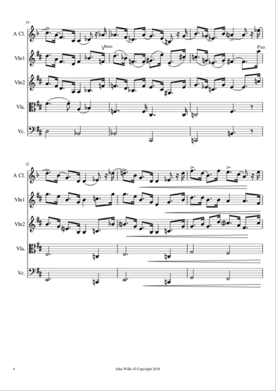 March Humoresque - Clarinet quintet Clarinet Quintet scores gallery preview page 4