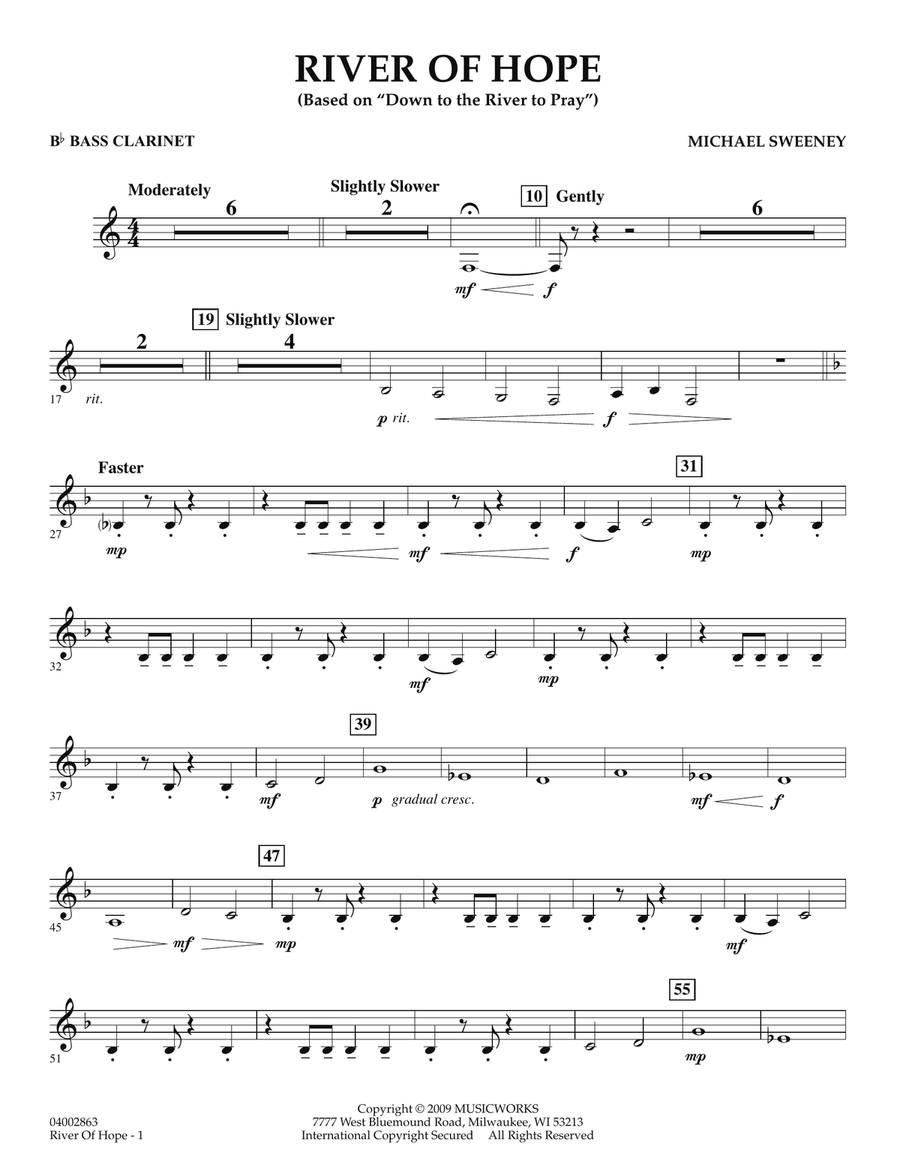 River of Hope - Bb Bass Clarinet Concert Band scores gallery preview page 1