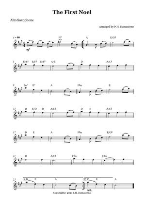 The First Noel - Alto Saxophone Solo with Chords