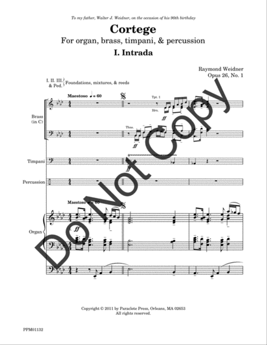 Cortege: Intrada, Arioso, Finale Percussion scores gallery preview page 28