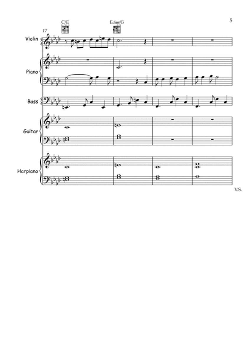 Hacen Falta Dos (It Takes Two) - Music score for tango ensemble (violin, guitar, keyboard, bass) image number null