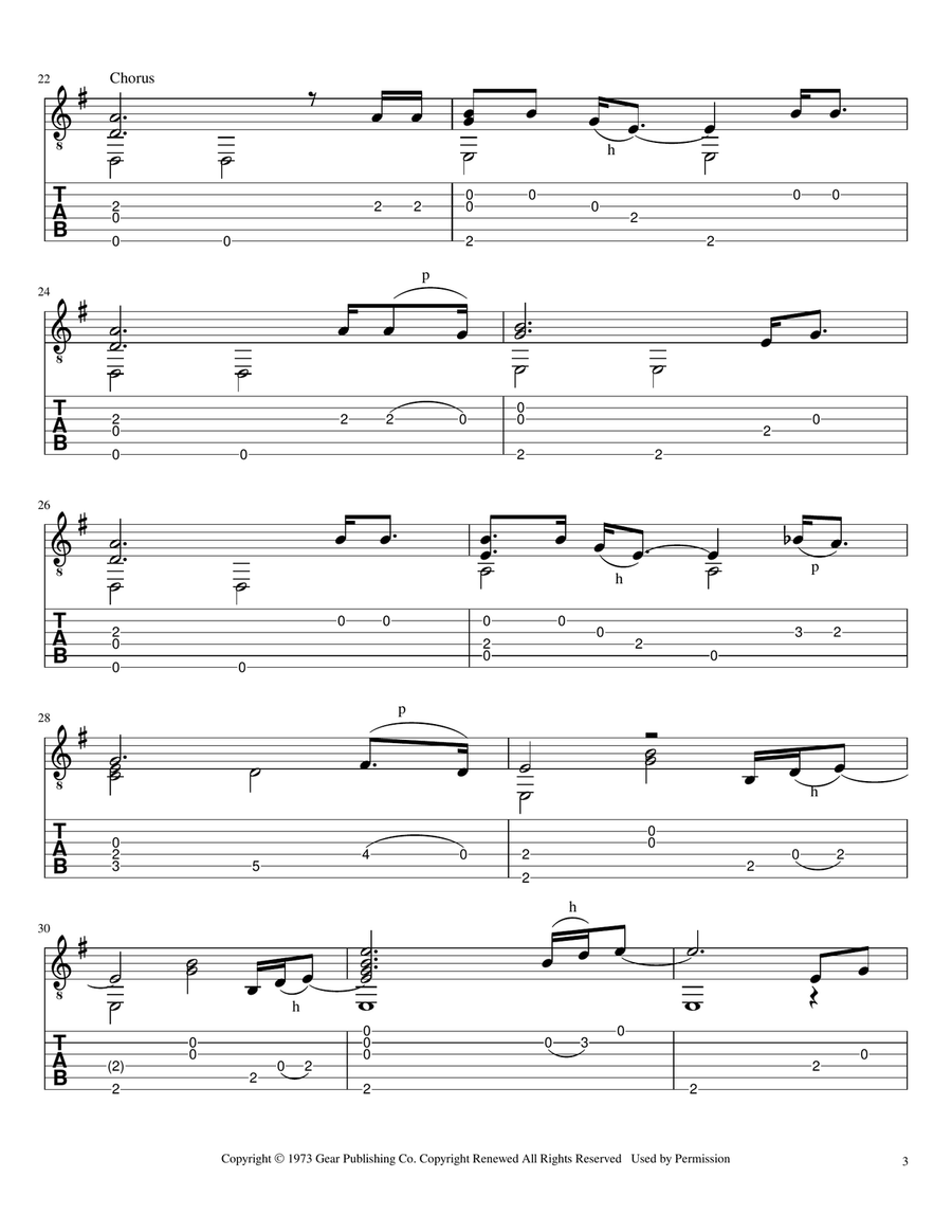 Turn The Page Turn The Page Guitar Solo scores gallery preview page 4