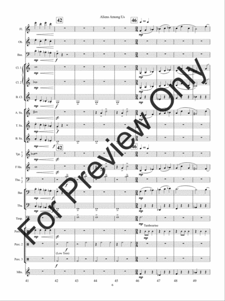 Aliens Among Us Concert Band scores gallery preview page 10