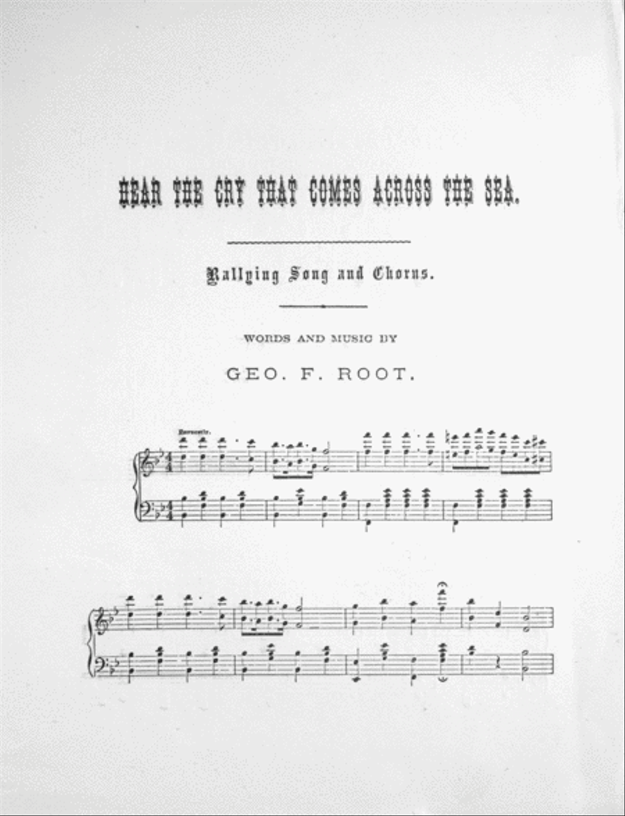 Hear the Cry That comes Across the Sea! Rallying Song and Chorus 4-Part scores gallery preview page 2