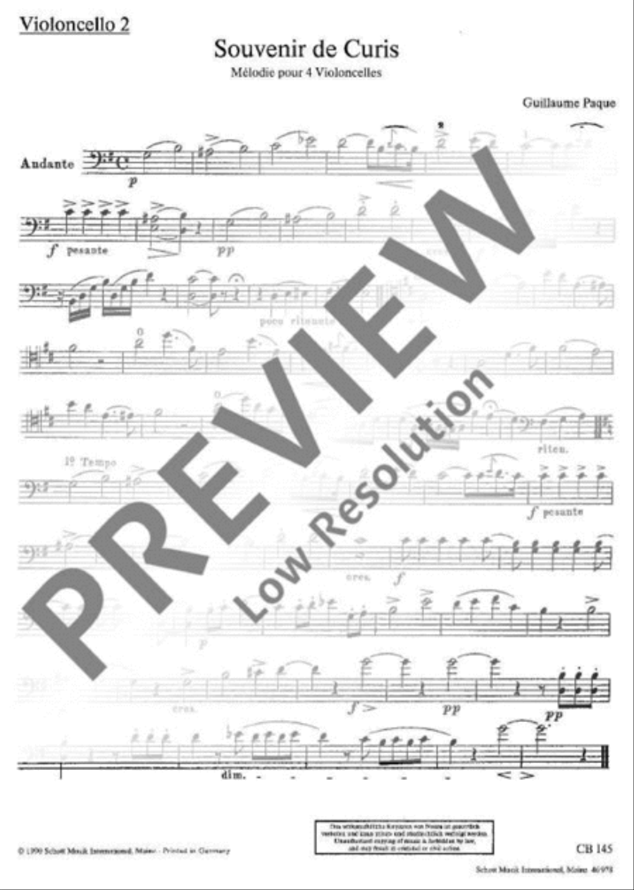 Souvenir de Curis Cello scores gallery preview page 6