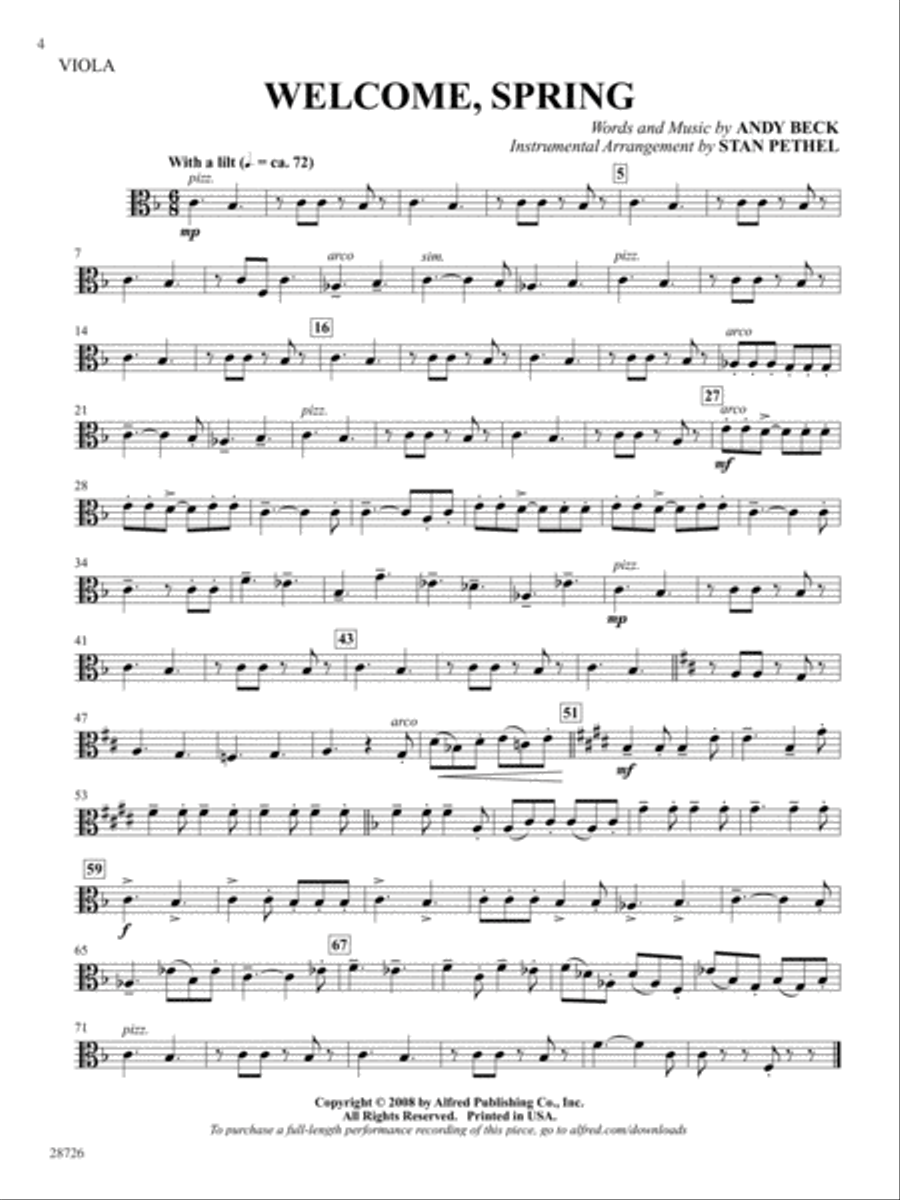 Seasons (A Choral Song Cycle): Viola Part scores gallery preview page 4