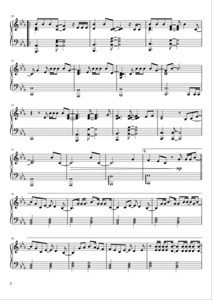 Running Up That Hill Piano Solo scores gallery preview page 2