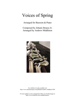 Book cover for Voices of Spring arranged for Bassoon and Piano