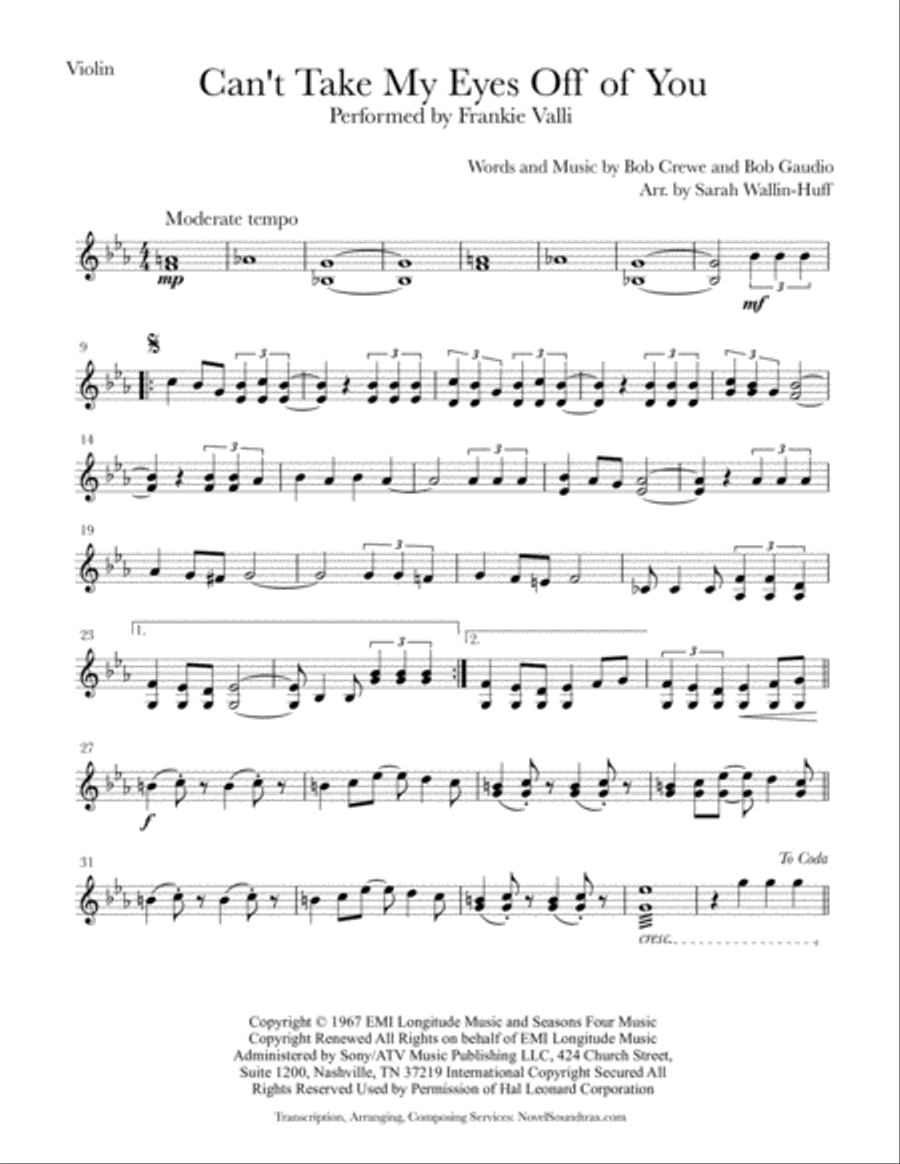 Can't Take My Eyes Off Of You String Trio scores gallery preview page 4