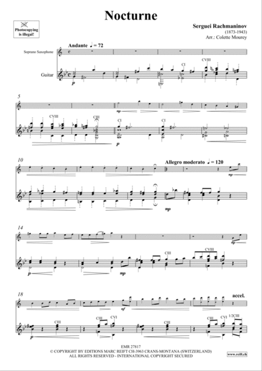 Nocturne Soprano Saxophone scores gallery preview page 4