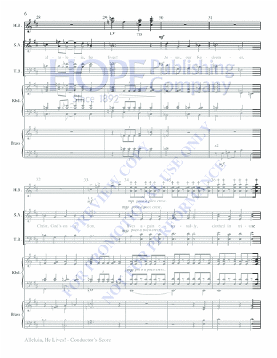 Alleluia, He Lives! Choir scores gallery preview page 6