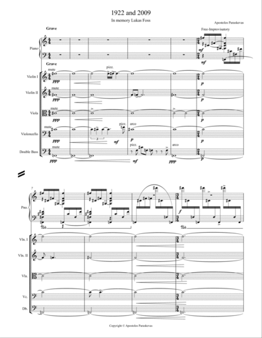 Elegy for Lukas Foss 1922-2009 Large Ensemble scores gallery preview page 5