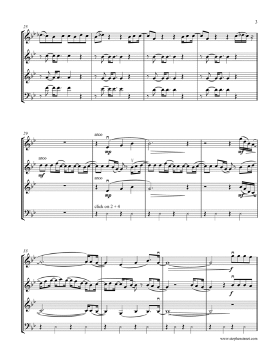 Can't Feel My Face String Quartet scores gallery preview page 3