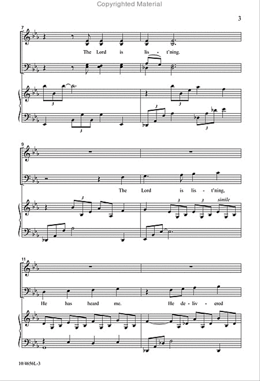 The Lord Is Listening 4-Part scores gallery preview page 3