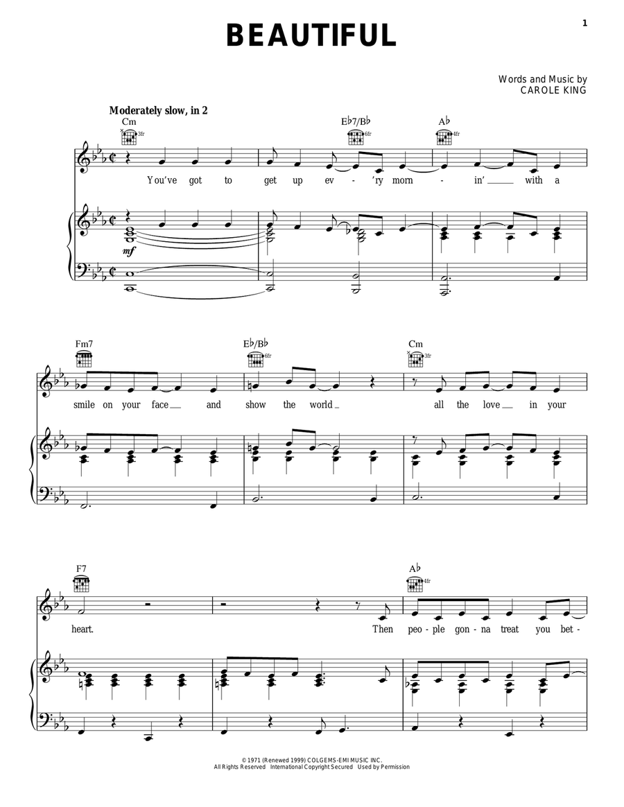 Beautiful Beautiful Acoustic Guitar scores gallery preview page 1