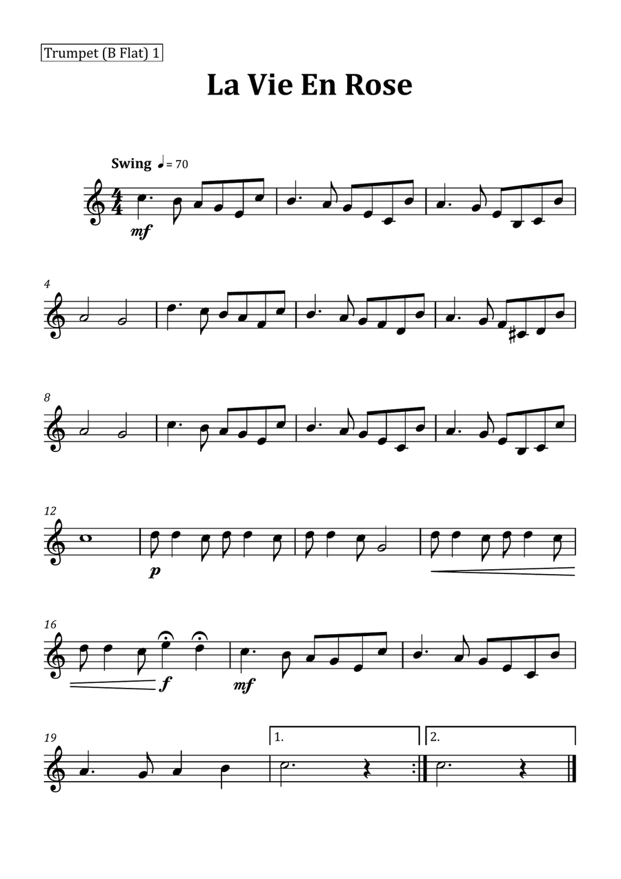 La Vie En Rose by Edith Piaf Brass Quartet - Digital Sheet Music page 4