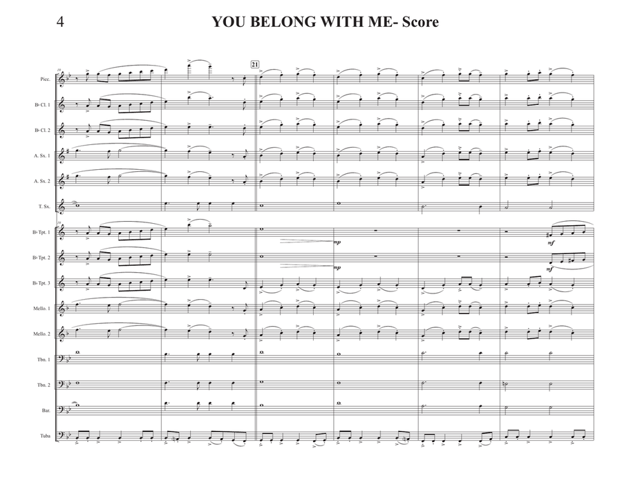 You Belong With Me Marching Band scores gallery preview page 4