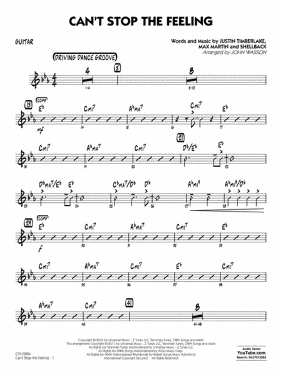 Can't Stop the Feeling Jazz Ensemble scores gallery preview page 6