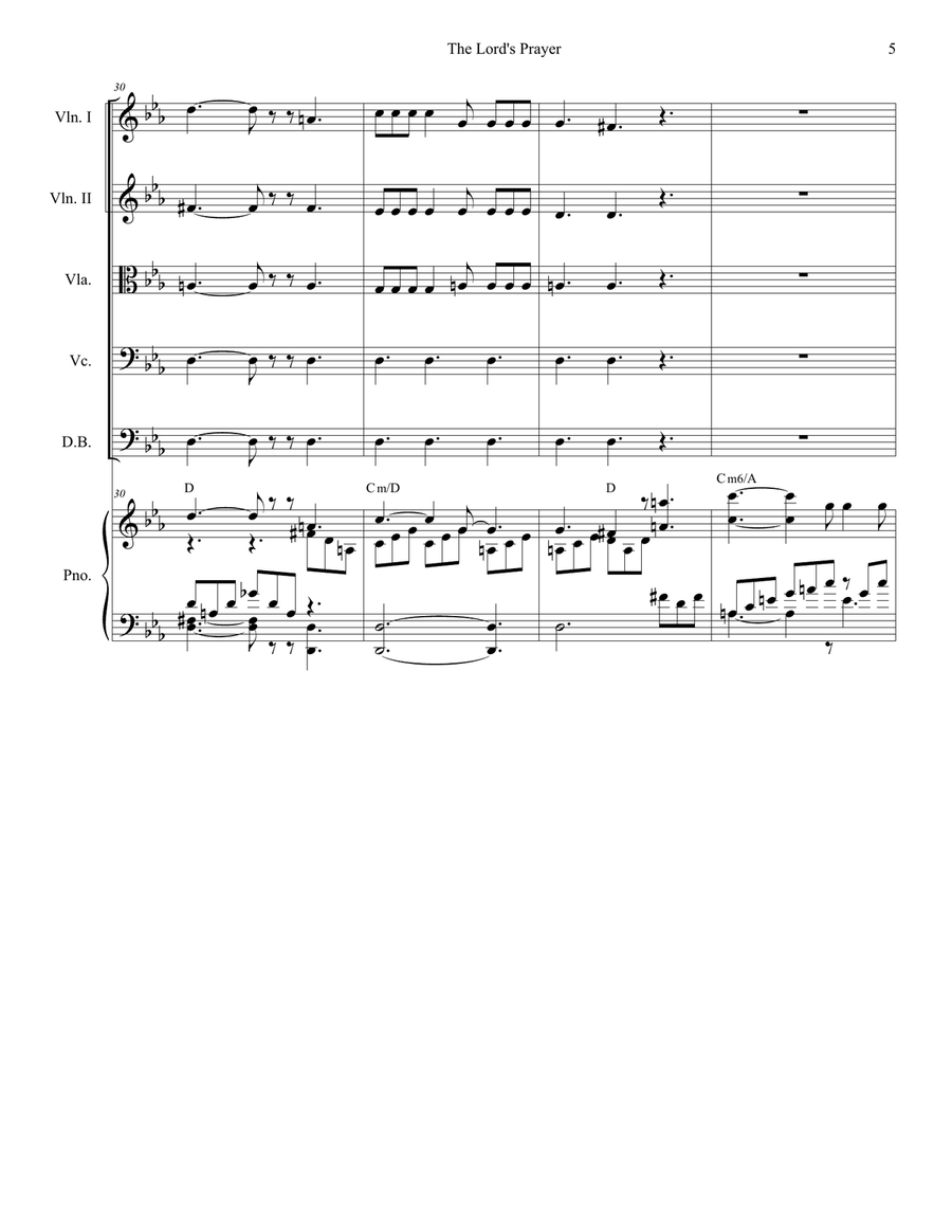 The Lord's Prayer The Lord's Prayer Full Orchestra scores gallery preview page 5