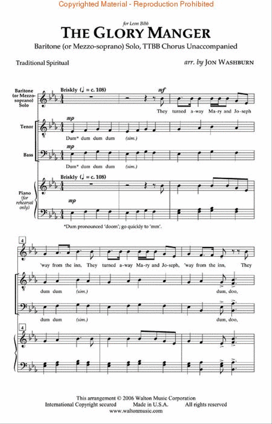 The Glory Manger The Glory Manger TTBB scores gallery preview page 2