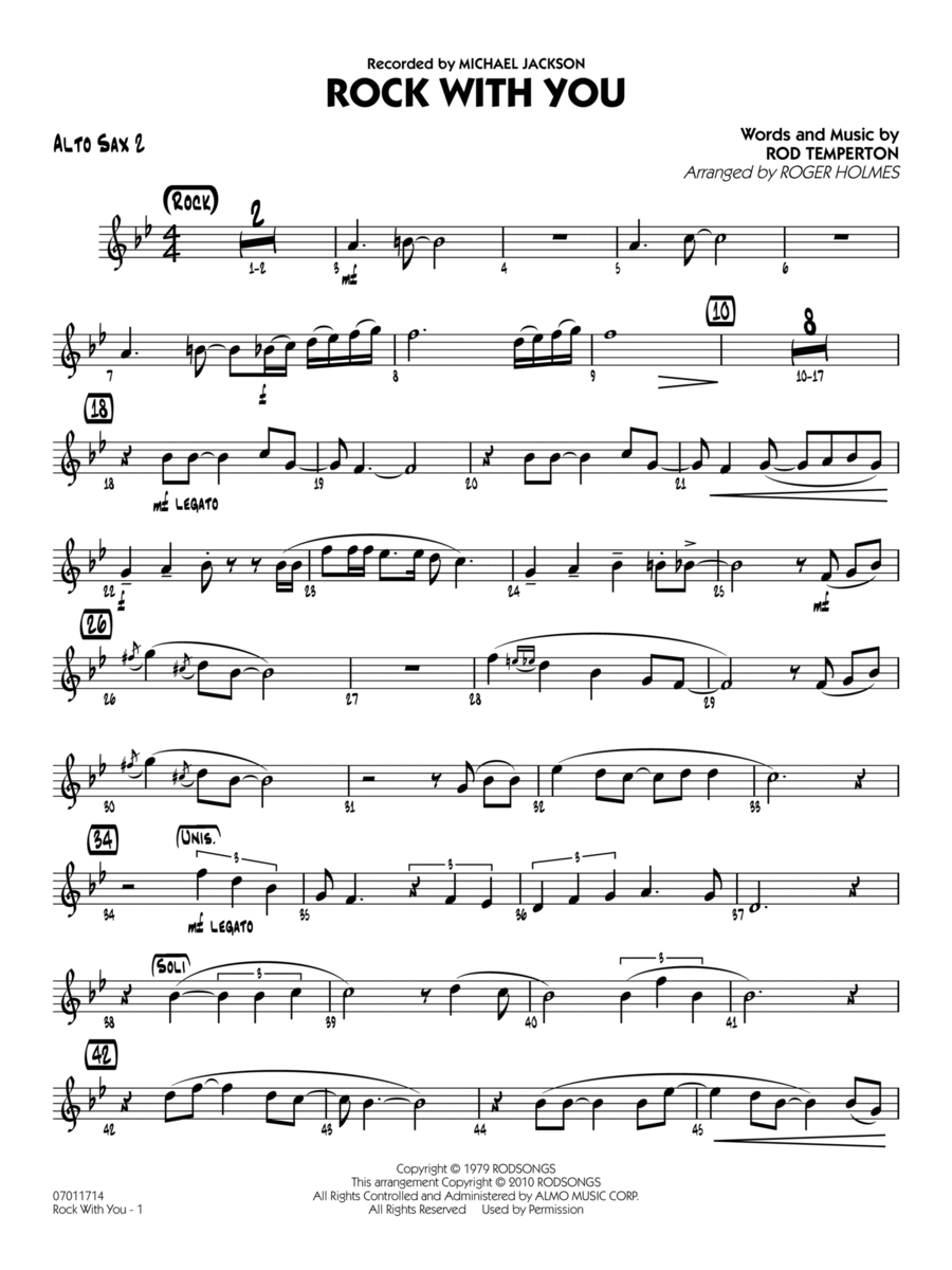Rock With You - Alto Sax 2 Jazz Ensemble scores gallery preview page 1