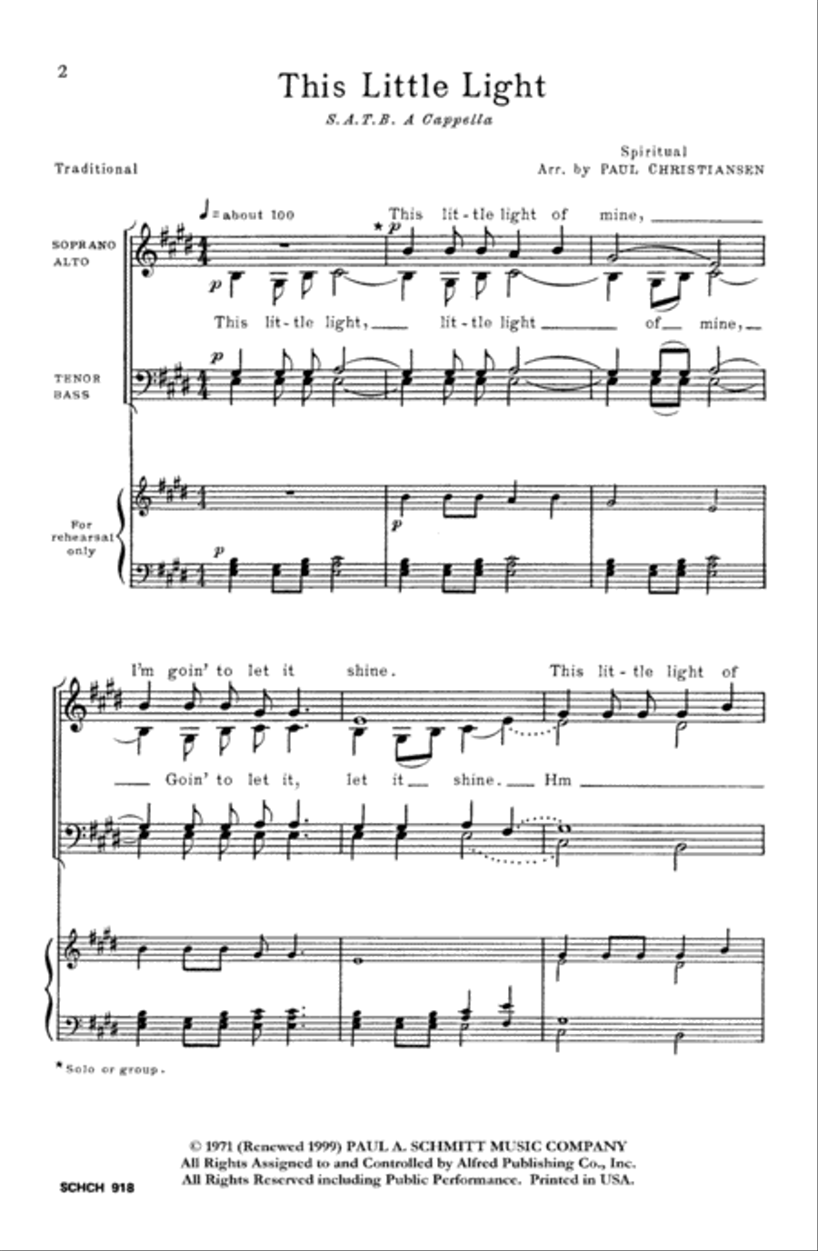 This Little Light of Mine 4-Part scores gallery preview page 2
