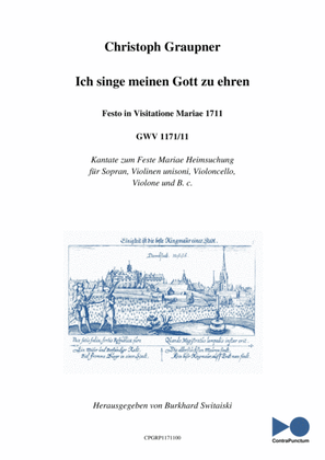 Book cover for Graupner Christoph Cantata Ich singe meinen Gott zu Ehren GWV 1171/11