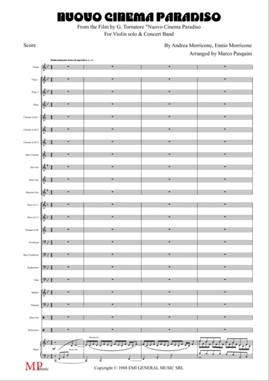 Nuovo Cinema Paradiso Concert Band scores gallery preview page 3