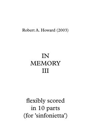 In Memory III - Score Only