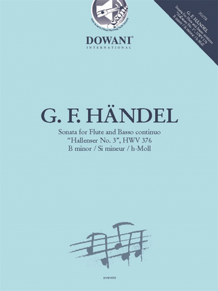 Book cover for Sonata for Flute and BC "Hallenser No. 3"