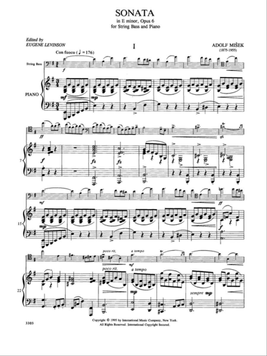 Sonata In E Minor, Opus 6 (Solo Tuning) Double Bass scores gallery preview page 2