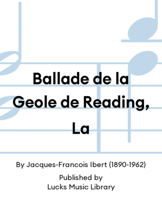 Book cover for Ballade de la Geole de Reading, La
