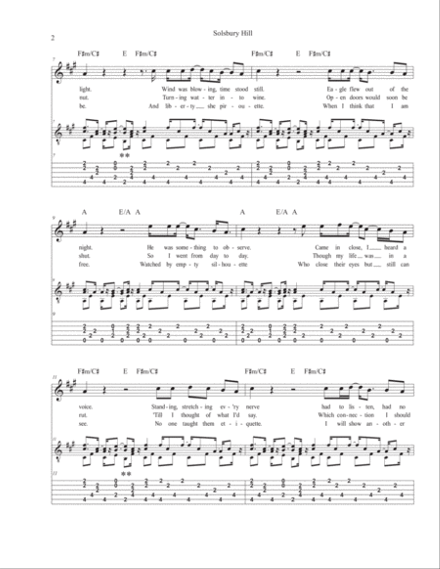 Solsbury Hill Guitar scores gallery preview page 2