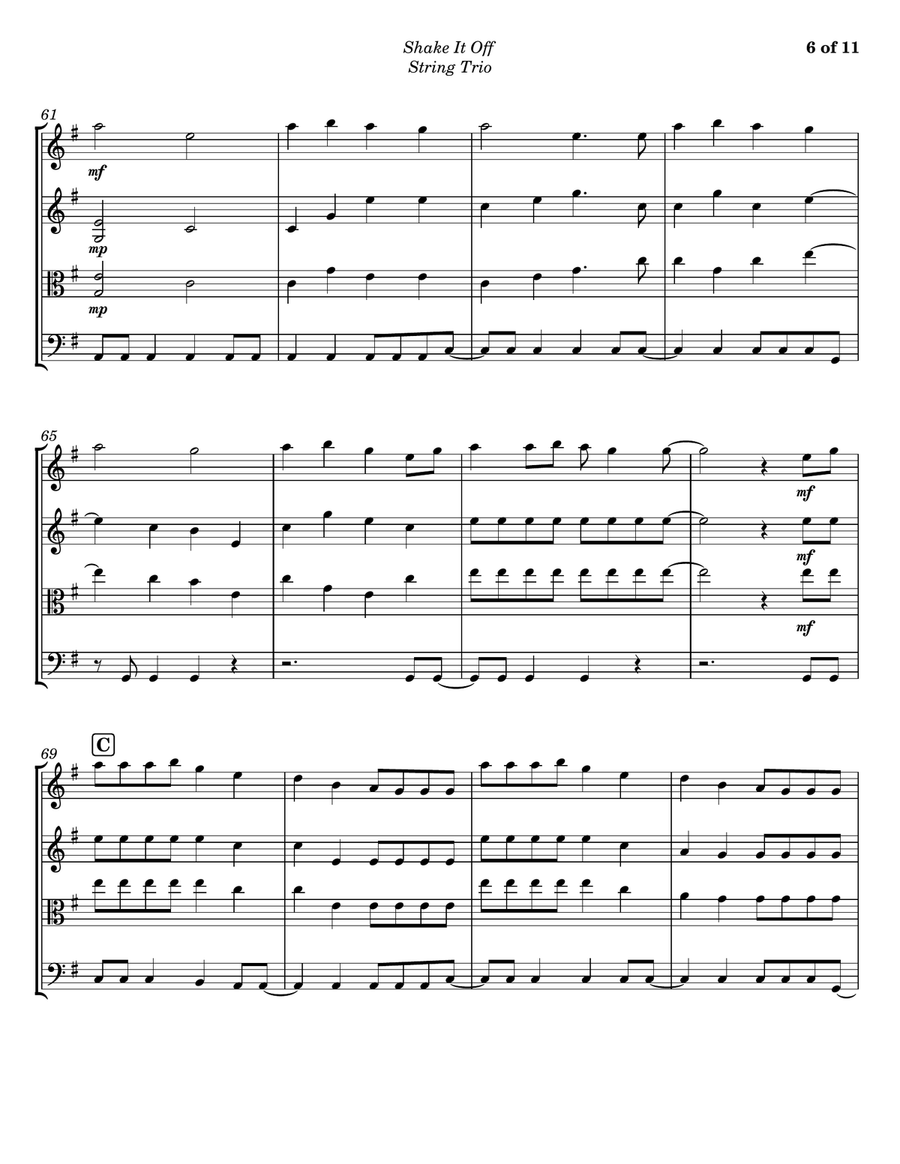 Shake It Off String Trio scores gallery preview page 6