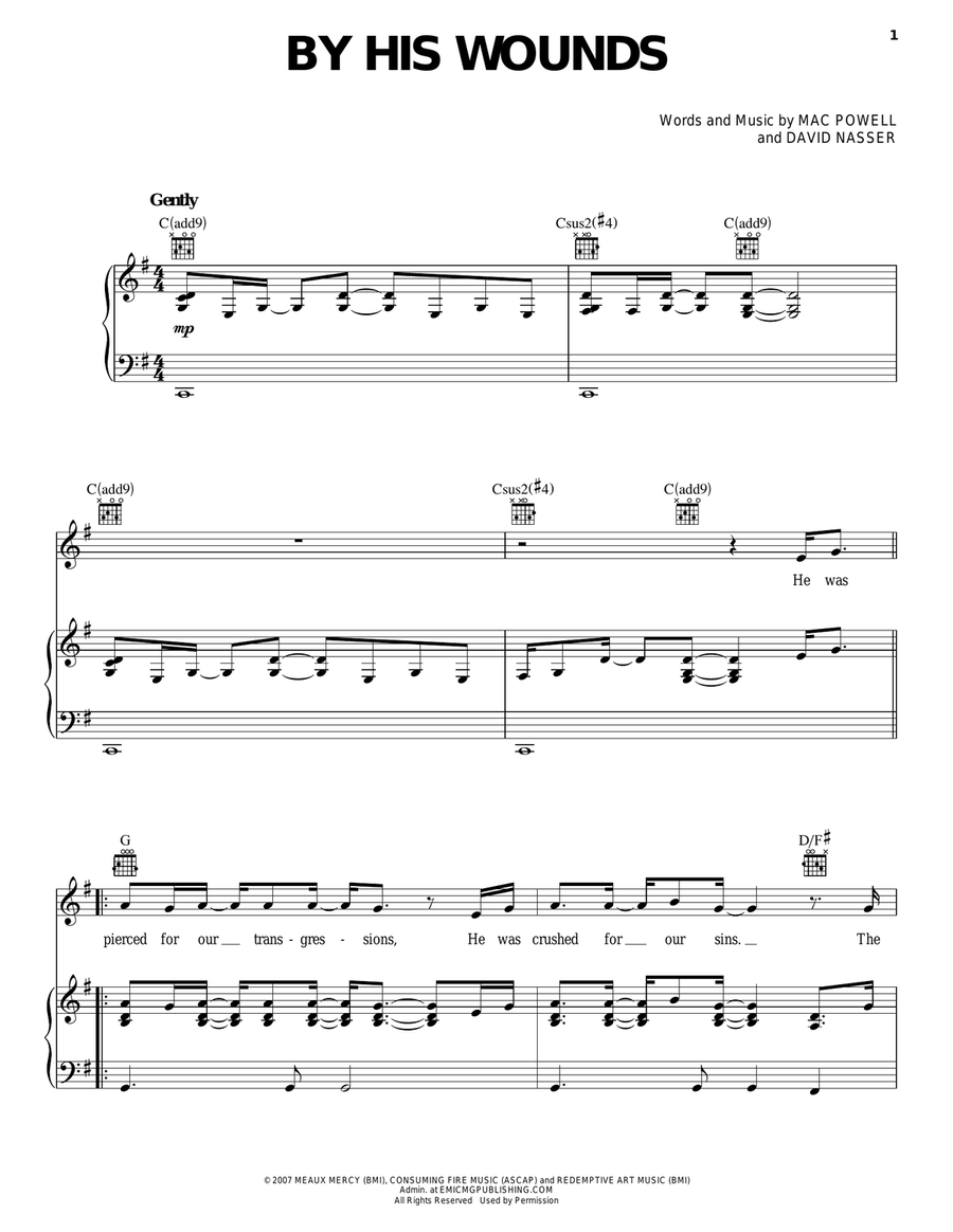 By His Wounds By His Wounds Acoustic Guitar scores gallery preview page 1