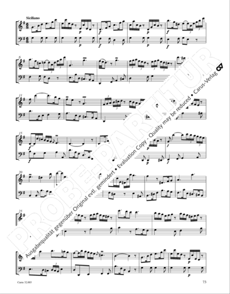 Gesamtausgabe Band 3 (Kammermusik: Duette, Solo- und Triosonaten) Score scores gallery preview page 94