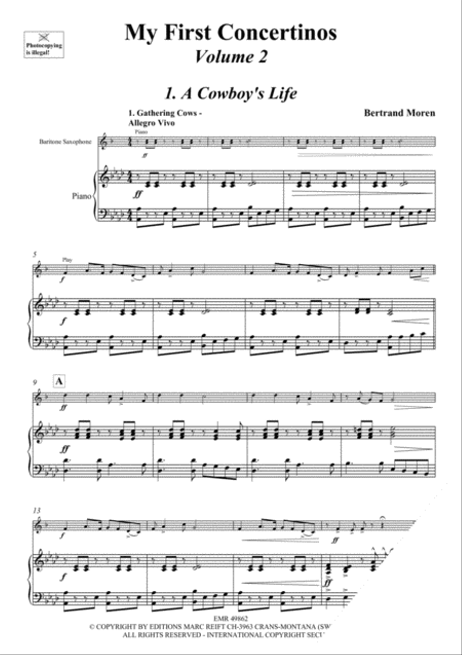 My First Concertinos Volume 2 Baritone Saxophone scores gallery preview page 4