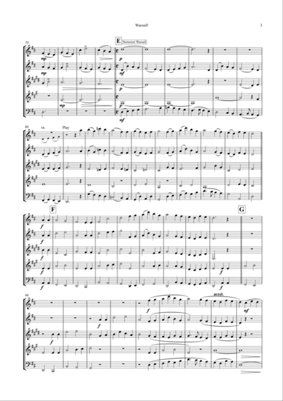Wassail! (Incorporating 3 Christmas Wassails) for wind quintet Woodwind Quintet scores gallery preview page 3