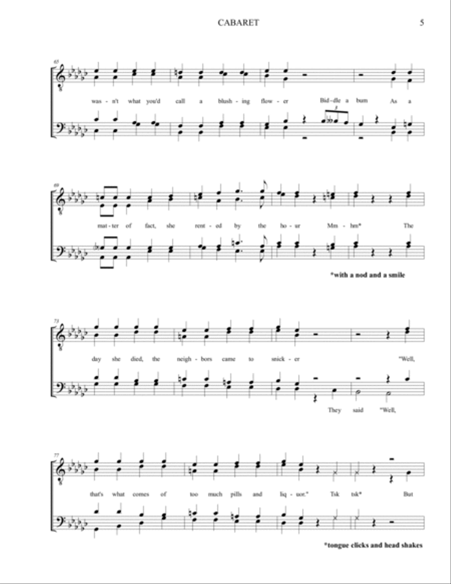 Cabaret Cabaret TTBB scores gallery preview page 5