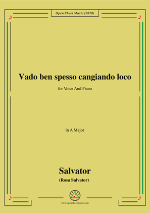 Rosa-Vado ben spesso cangiando loco,in A Major,for Voice and Piano