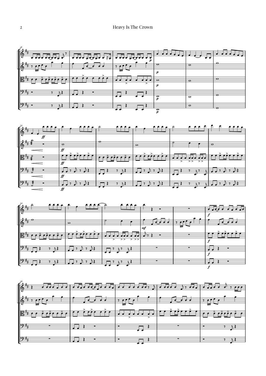 Heavy Is The Crown String Orchestra scores gallery preview page 2