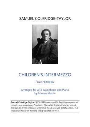 Children's Intermezzo by Samuel Coleridge-Taylor for Alto Sax and Piano