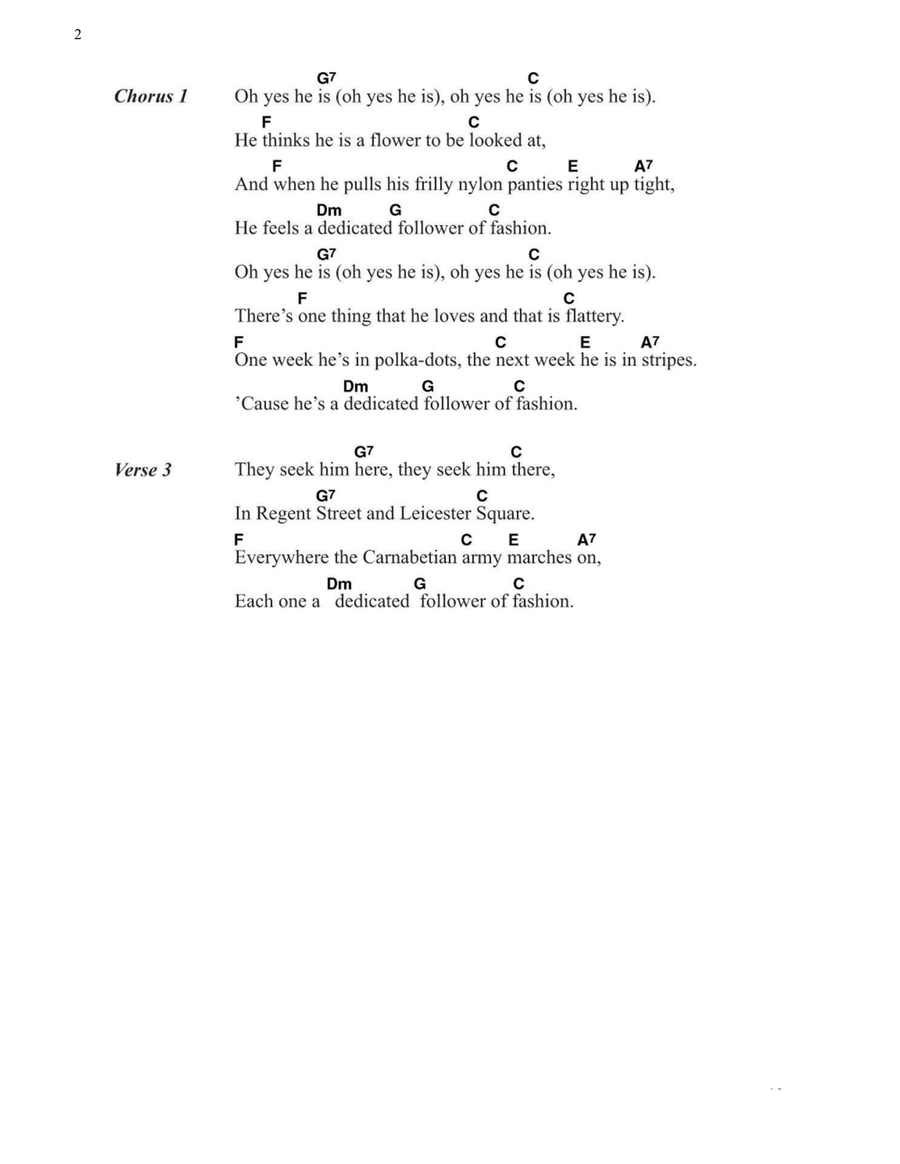 Dedicated Follower Of Fashion Acoustic Guitar scores gallery preview page 2