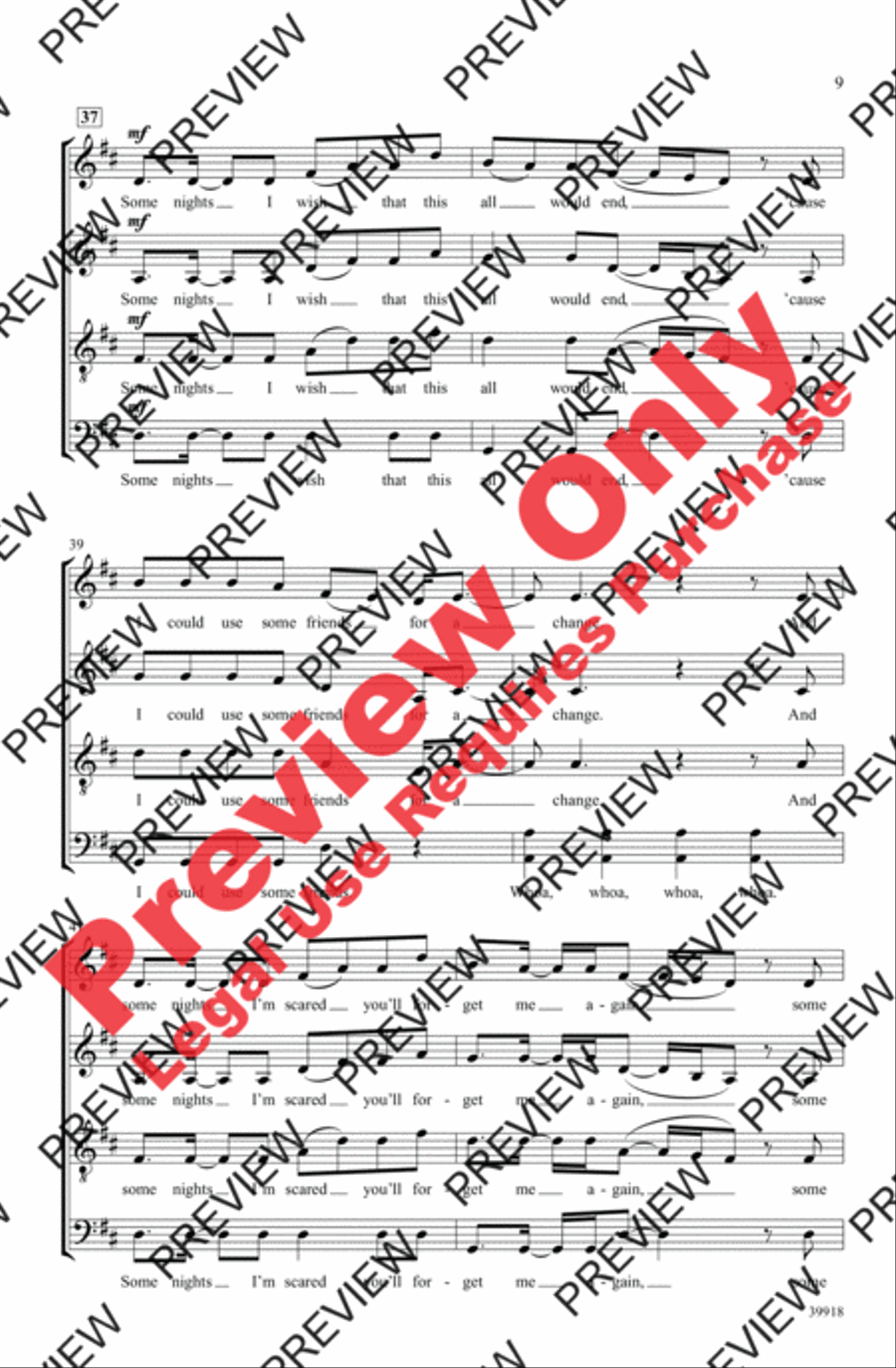 Some Nights 4-Part scores gallery preview page 9