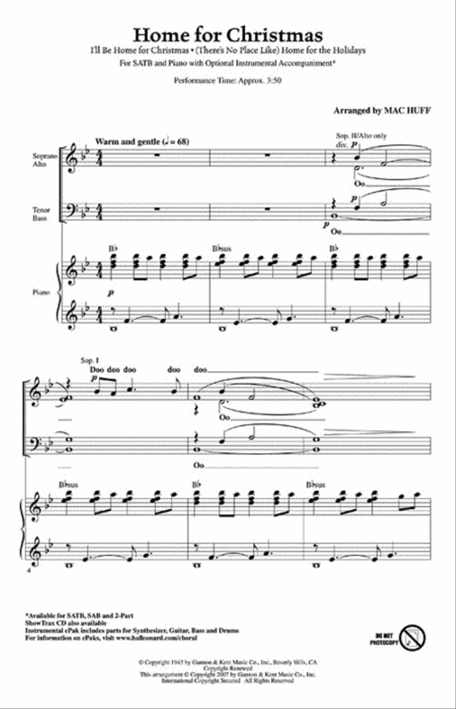 Home for Christmas 4-Part scores gallery preview page 2