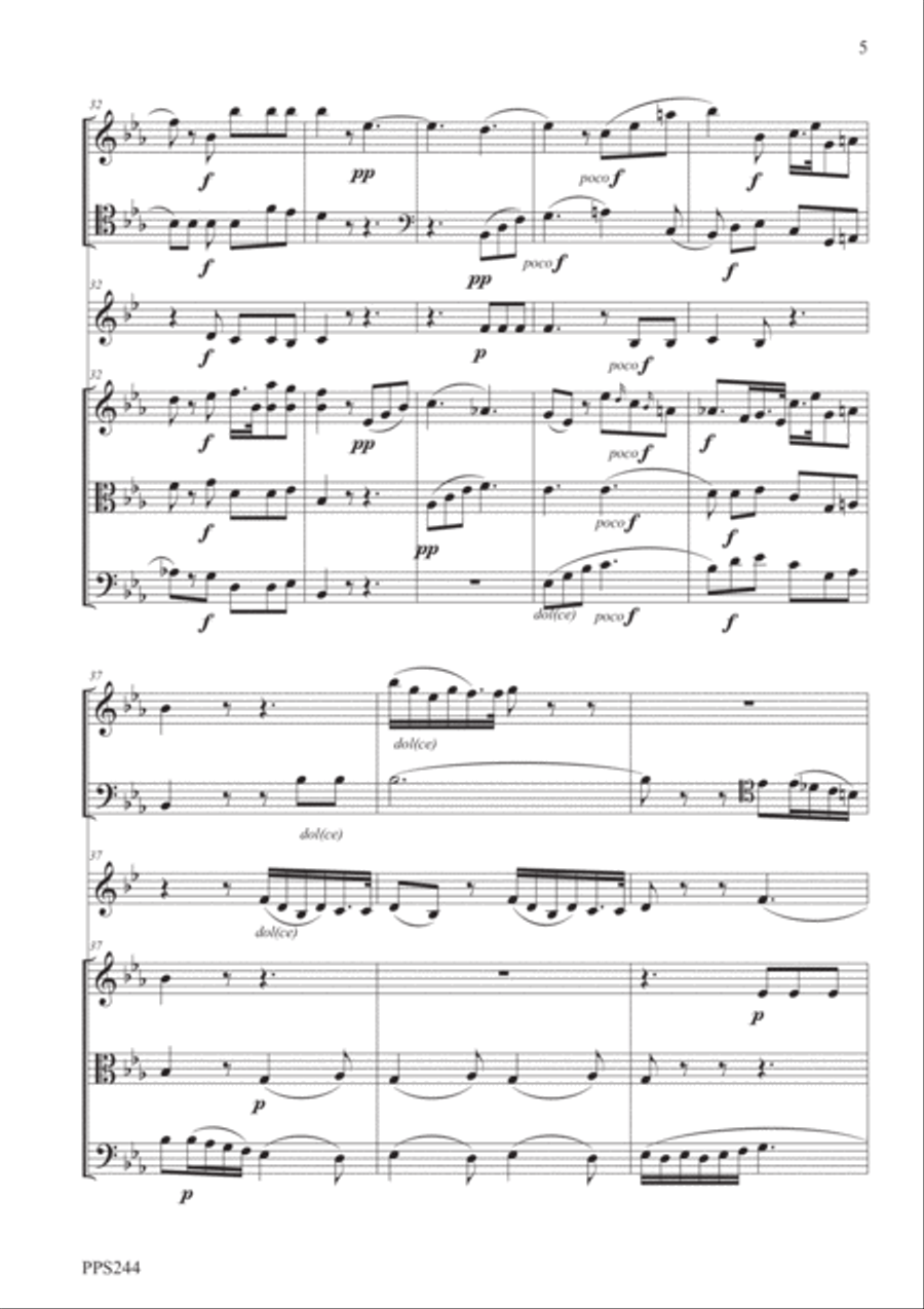 BOCCHERINI SEXTET IN Eb MAJOR G. 467 for flute, bassoon, horn, violin, viola & double bass Small Ensemble scores gallery preview page 5